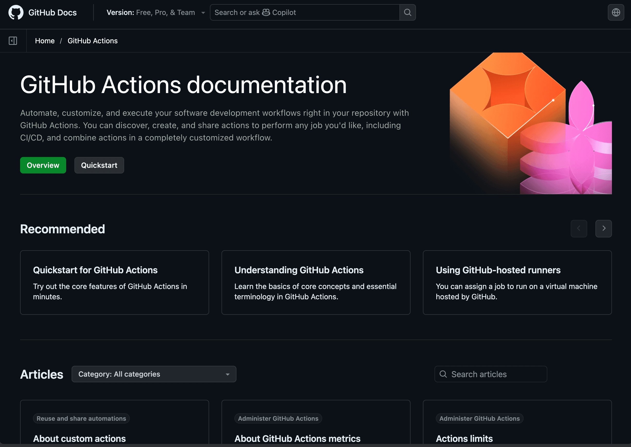 GitHub Actions documentation
