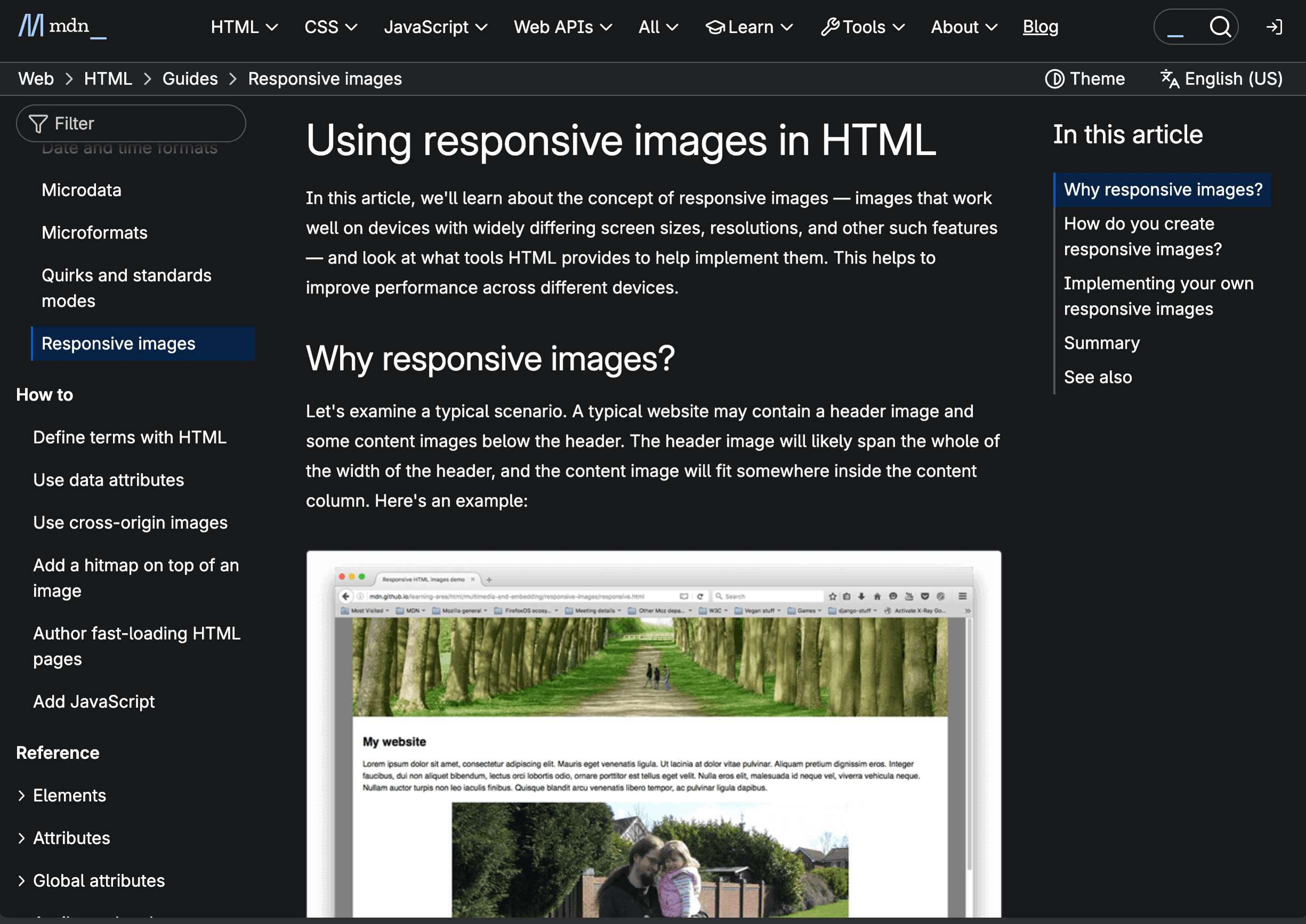 MDN guide to responsive images