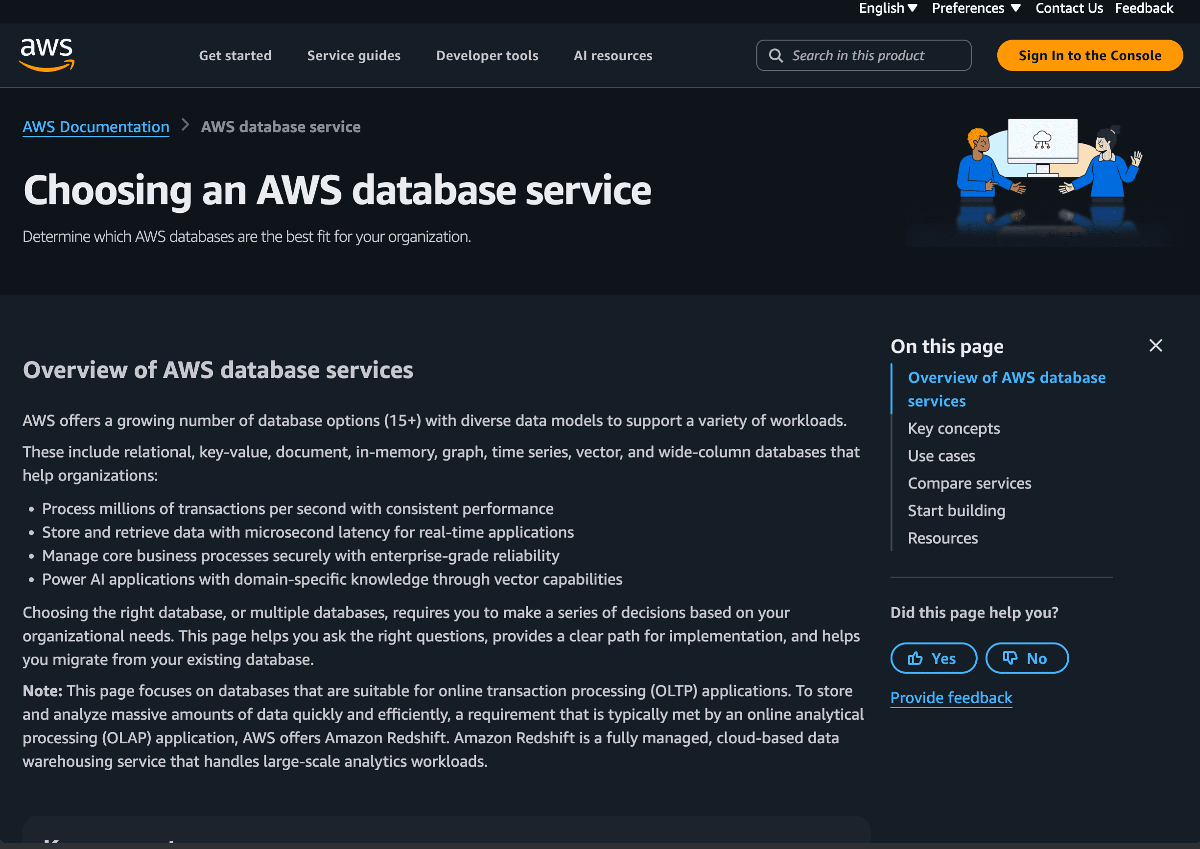 AWS decision guide for choosing a database service