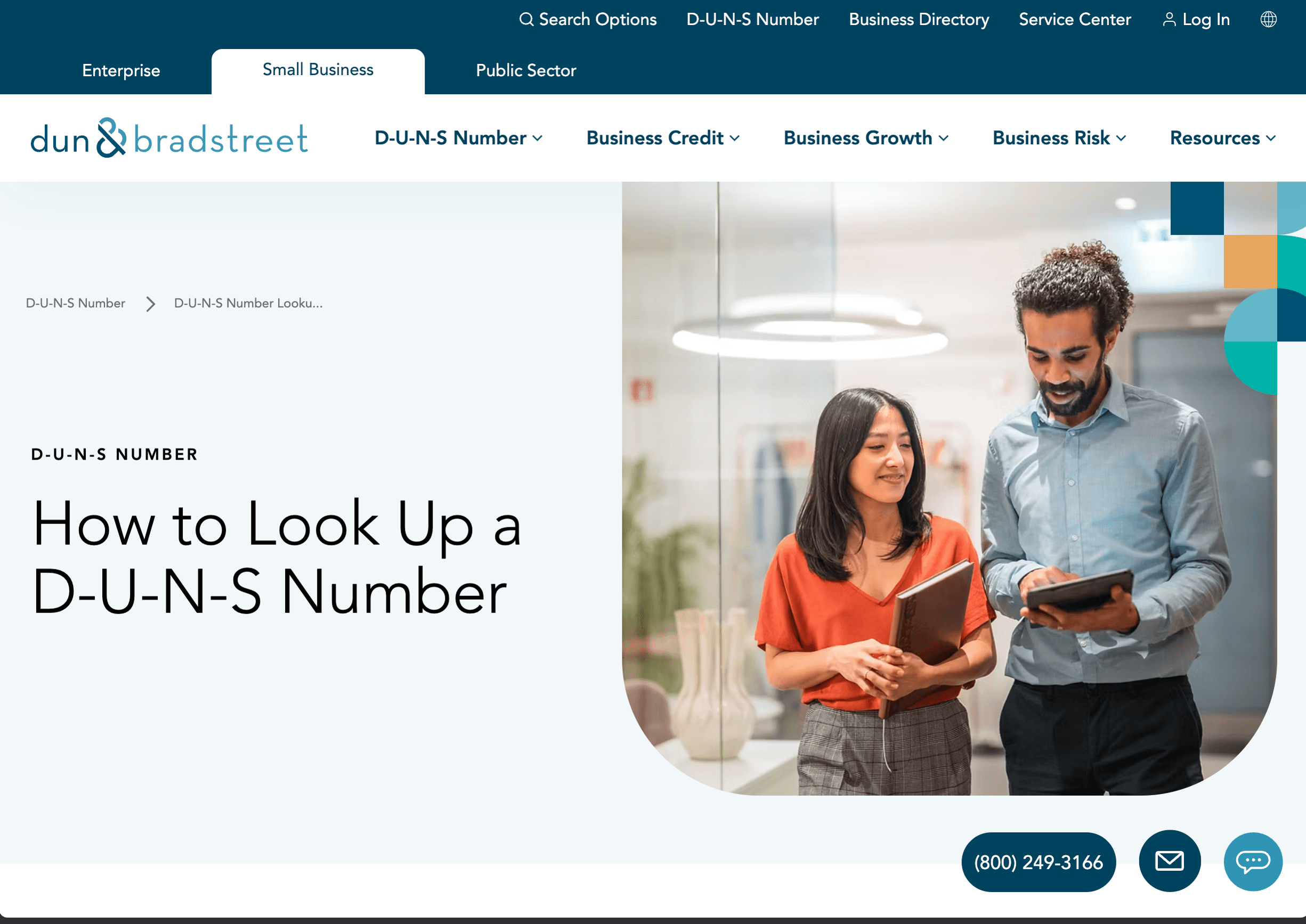 Official Dun and Bradstreet D-U-N-S lookup page