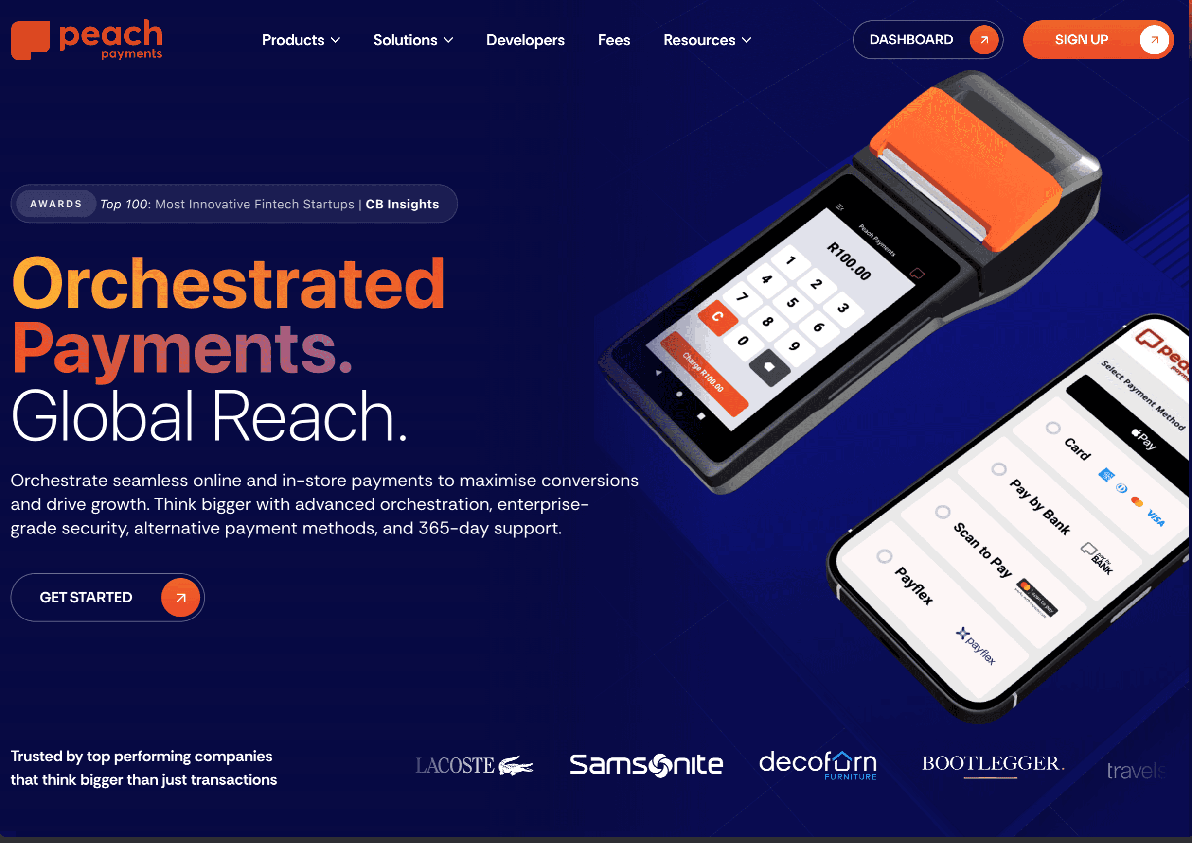 Live public Peach Payments website